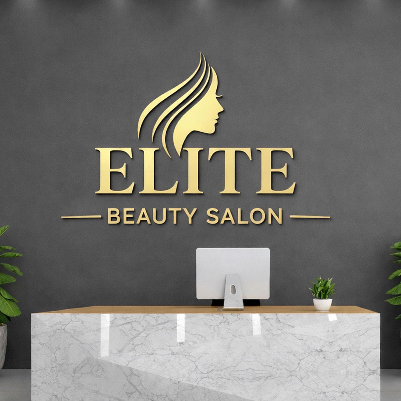 Custom Brushed Stainless Steel 3D Business Logo Sign, LED Backlit Office Reception Sign